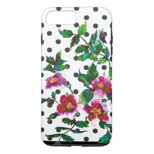 Elegante rosa magenta Aquarelltöne Rose Polka Punk Case-Mate iPhone Hülle