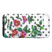 Elegante rosa magenta Aquarelltöne Rose Polka Punk Case-Mate iPhone Hülle (Rückseite (Horizontal))