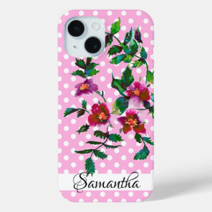 Elegante rosa Magenta Wasserfarbe Wilde Rose Punkt Case-Mate iPhone Hülle