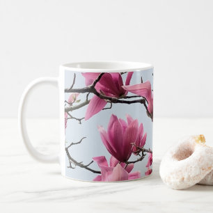 Elegante rosa Magnolia Blüten Friedlich Hanami Kaffeetasse