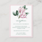 Elegante Rosa Magnolia Eukalyptus Wedding Receptio Begleitkarte (Vorderseite)