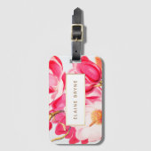 Elegante Rosa Magnolia Gepäckanhänger (Vorderseite Vertikal)