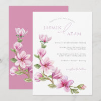 Elegante rosa Magnolie Florale Hochzeit