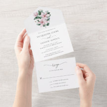 Elegante rosa Magnolie Hochzeit