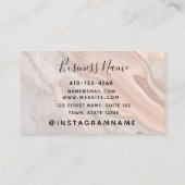 Elegante Rosa Marble Treuekarte Visitenkarte (Rückseite)