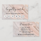 Elegante Rosa Marble Treuekarte Visitenkarte (Vorne/Hinten)