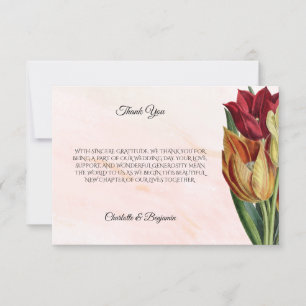 Elegante rosa Marmor Botanische Dankeskarten Einladung