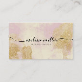 Elegante Rosa-Marmor-Gold-Script-Kalligrafie Visitenkarte (Vorderseite)