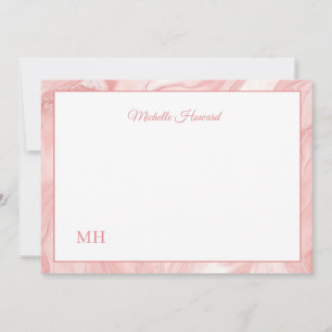 Elegante rosa Marmor personalisierte Namens-Notizk Mitteilungskarte