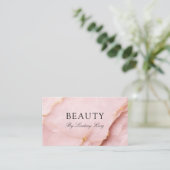 Elegante rosa Marmor QR-Code Visitenkarte Terminkarte (Stehend Vorderseite)