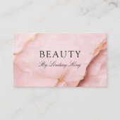 Elegante rosa Marmor QR-Code Visitenkarte Terminkarte (Vorderseite)
