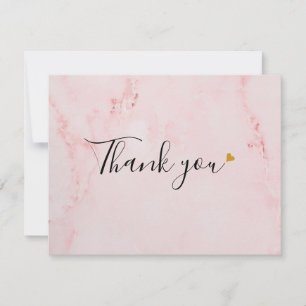 Elegante rosa Marmor Schrift Dankeskarte