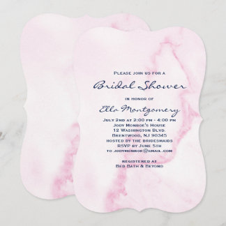 Elegante rosa Marmordusche Einladung