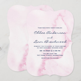 Elegante Rosa Marmorhochzeit Einladung