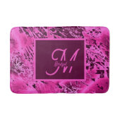 Elegante rosa Marmormor fett formatierte Monogramm Badematte (Vorderseite)