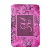 Elegante rosa Marmormor fett formatierte Monogramm Badematte (Vorderseite Vertikal)