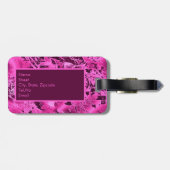Elegante rosa Marmormor fett formatierte Monogramm Gepäckanhänger (Rückseite horizontal)