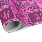Elegante rosa Marmormor fett formatierte Monogramm Geschenkpapier (Rolleneckpunkt)