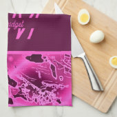 Elegante rosa Marmormor fett formatierte Monogramm Geschirrtuch (Viertel Falte)