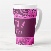 Elegante rosa Marmormor fett formatierte Monogramm Milchtasse (Rechte Ecke)