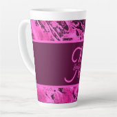 Elegante rosa Marmormor fett formatierte Monogramm Milchtasse (Linke Ecke)