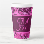 Elegante rosa Marmormor fett formatierte Monogramm Milchtasse (Vorderseite)