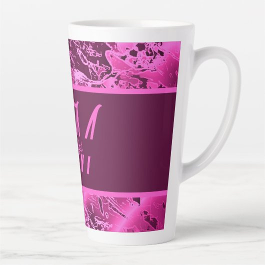 Elegante rosa Marmormor fett formatierte Monogramm Milchtasse (Rechts)