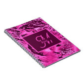 Elegante rosa Marmormor fett formatierte Monogramm Notizblock (Rechte Seite)