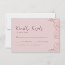 Elegante Rosa Mauve Floral RSVP Card