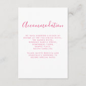 Elegante rosa Minimale Hochzeitskarte Begleitkarte (Vorderseite)