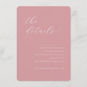 Elegante rosa minimalistische Details Begleitkarte