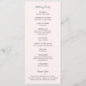 Elegante rosa Moderne Hochzeit Programm (Rückseite)