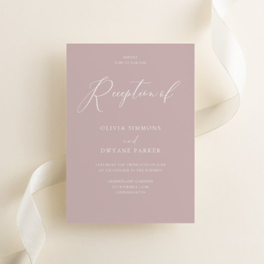 Elegante, rosa Moderne Hochzeitsempfehlung Einladung