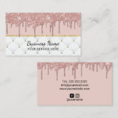 Elegante Rosa Moderne Rose Gold Tropfen Visitenkarte (Vorne/Hinten)