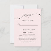 Elegante Rosa Moderne Script-Hochzeitskarte (Vorderseite)