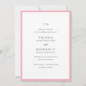 Elegante rosa Monogramm Moderne Hochzeit Save The Date (Vorderseite)