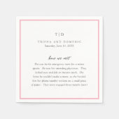 Elegante rosa Monogramm Moderne Hochzeit Serviette (Vorderseite)