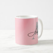 Elegante rosa Monogramm Namens-Kaffeetasse Kaffeetasse (VorderseiteRechts)