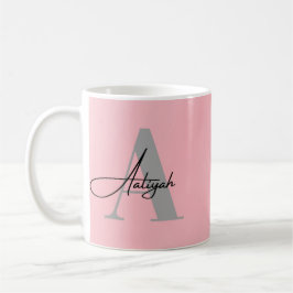 Elegante rosa Monogramm Namens-Kaffeetasse Kaffeetasse