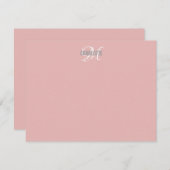 Elegante Rosa-Monogramm-Namenskarte Mitteilungskarte (Vorne/Hinten)