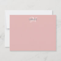 Elegante Rosa-Monogramm-Namenskarte