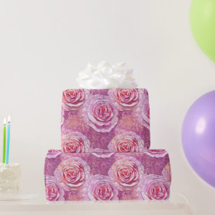 Elegante rosa Mosaik-Muster-Geburtstag Geschenkpapier