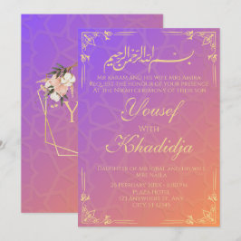 Elegante rosa Moslem Nikah Einladung