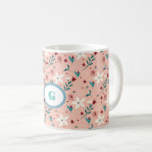Elegante, rosa Muster Zuhause Kaffeetasse (VorderseiteRechts)