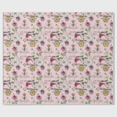 Elegante Rosa Mütter Tag Queen Bee & Blume Geschenkpapier (Flach)