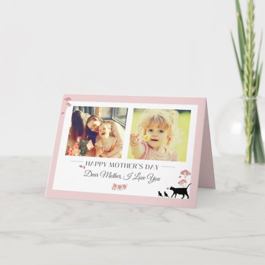 Elegante rosa Muttertagskarte Karte (Vorderseite)