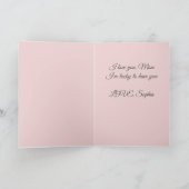 Elegante, rosa Muttertagskarte Karte (Innenseite)