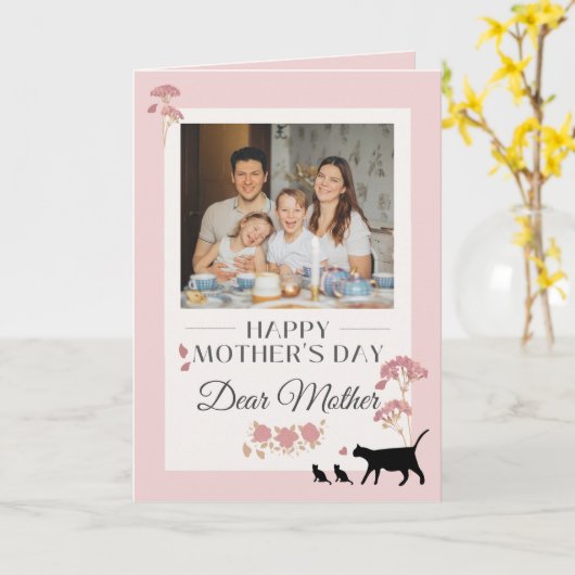 Elegante, rosa Muttertagskarte Karte (Gelbe Blume)