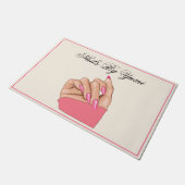 Elegante rosa Nägel Schönheitssalon Willkommen Pro Fußmatte (Schrägansicht)