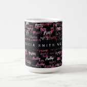 elegante rosa Namen typografische schwarze Tasse f (Zentrum)